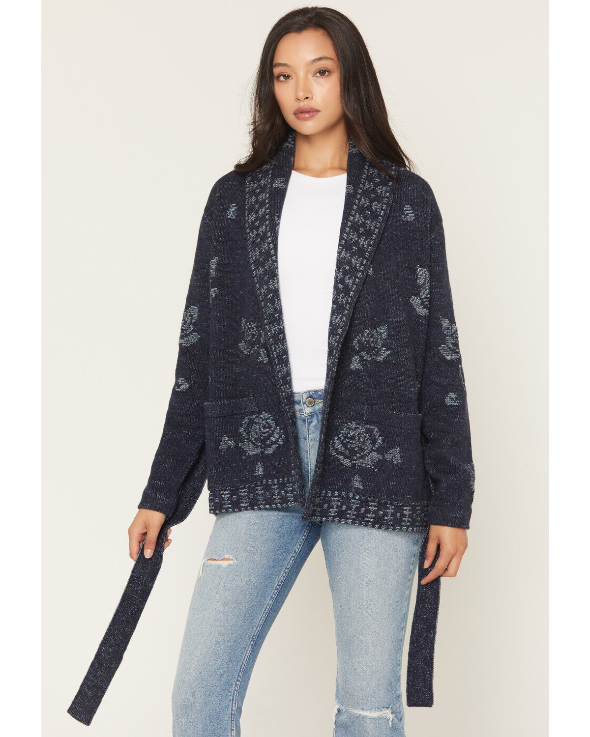 Image #3 - Idyllwind Women's Lauren Rose Cardigan Sweater, Indigo, hi-res