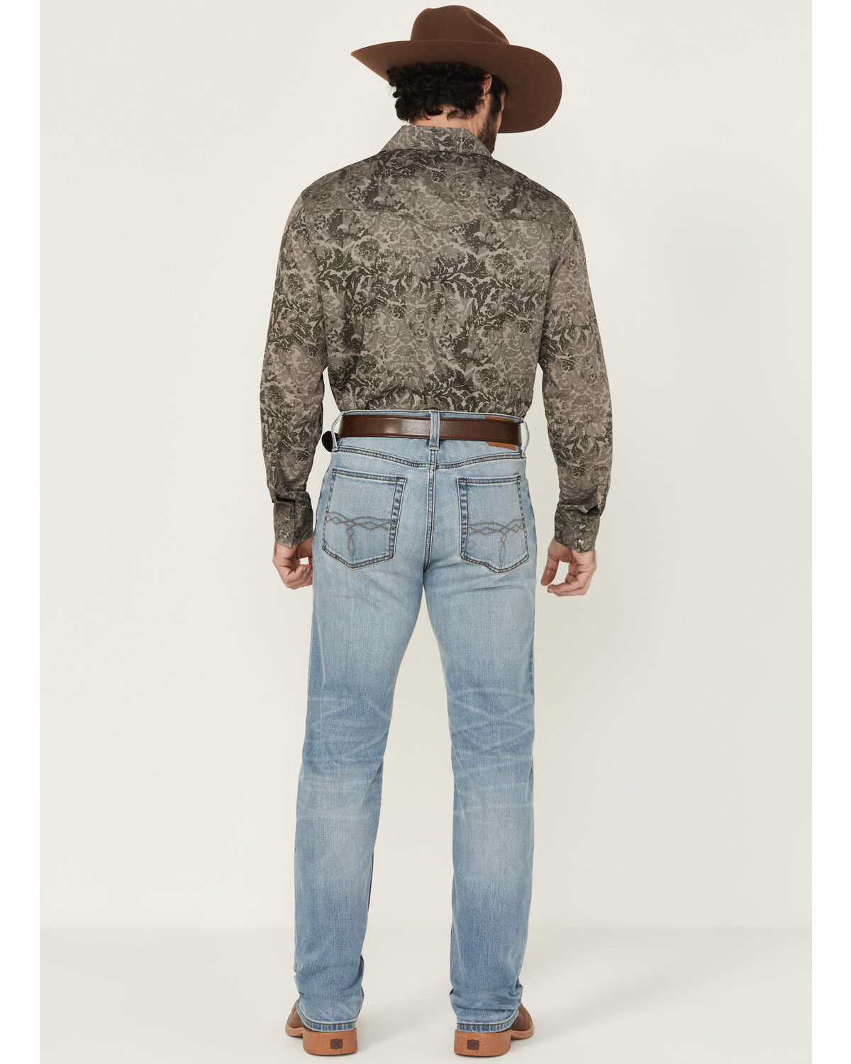 Image #3 - Blue Ranchwear Men's Banner Wash Jethro Slim Straight Stretch Denim Jeans, Medium Wash, hi-res