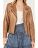 Image #3 - Cripple Creek Women's Asymmetric Front Studded Back Leather Jacket , Copper, hi-res