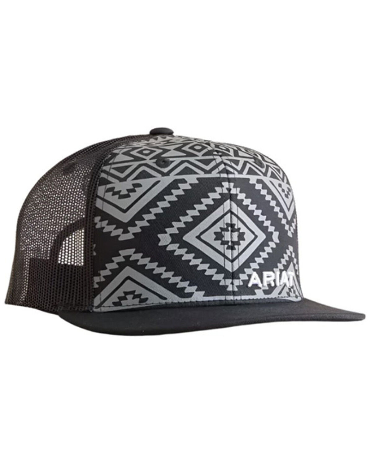 Ariat Kids' Southwestern Print Ball Cap, Black, hi-res