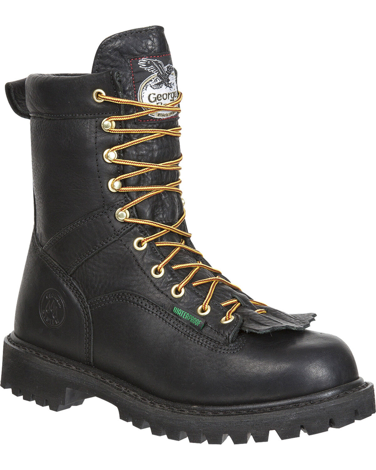 Georgia Men's Waterproof Logger Boots, Black, hi-res