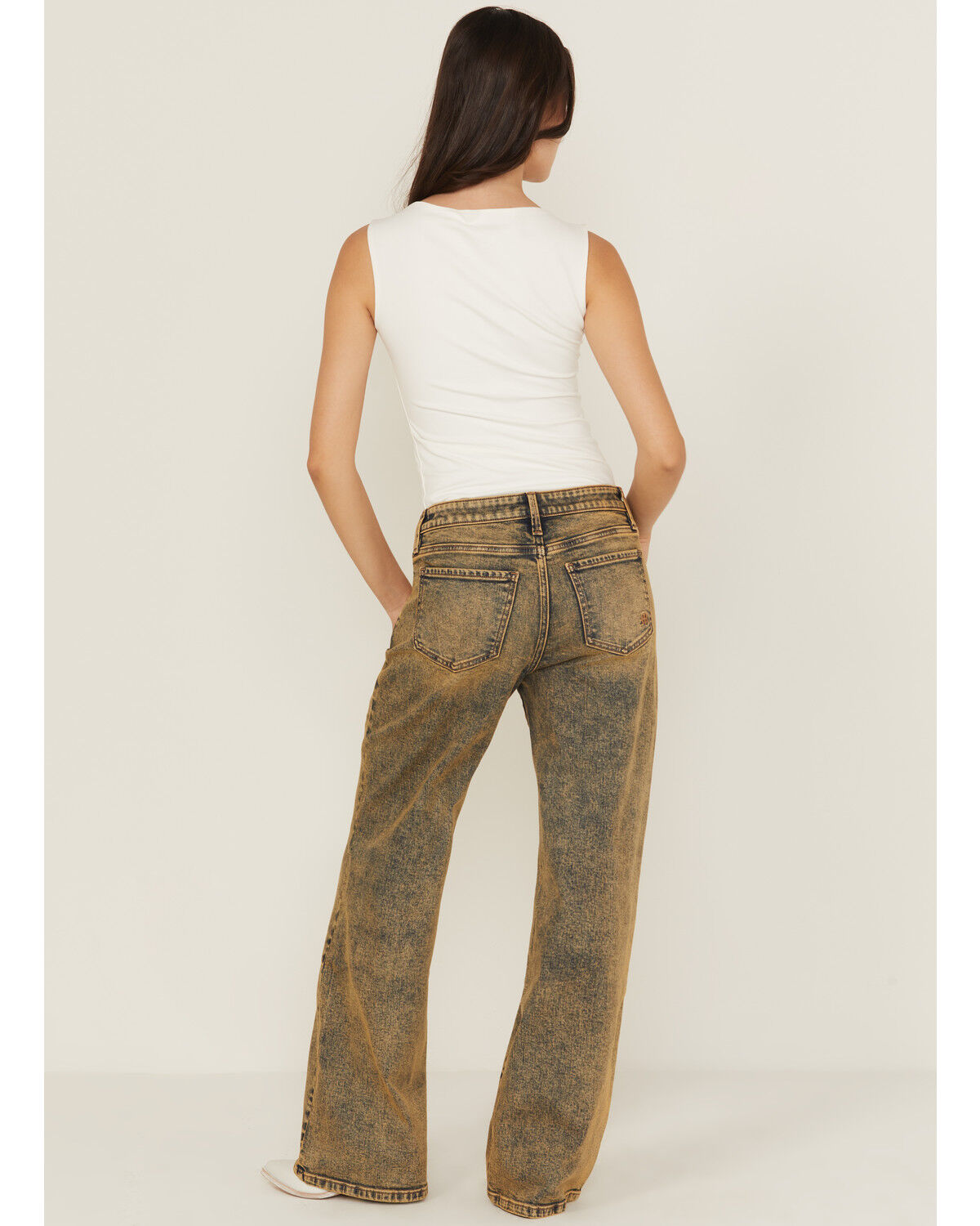 Image #3 - Miss Me Women's Vintage Mid Rise Baggy 32" Wide Leg Stretch Denim Jeans, Medium Wash, hi-res