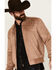 Image #2 - Moonshine Spirit&reg; Men's Flight Plan Faux Suede Bomber Jacket, Tan, hi-res