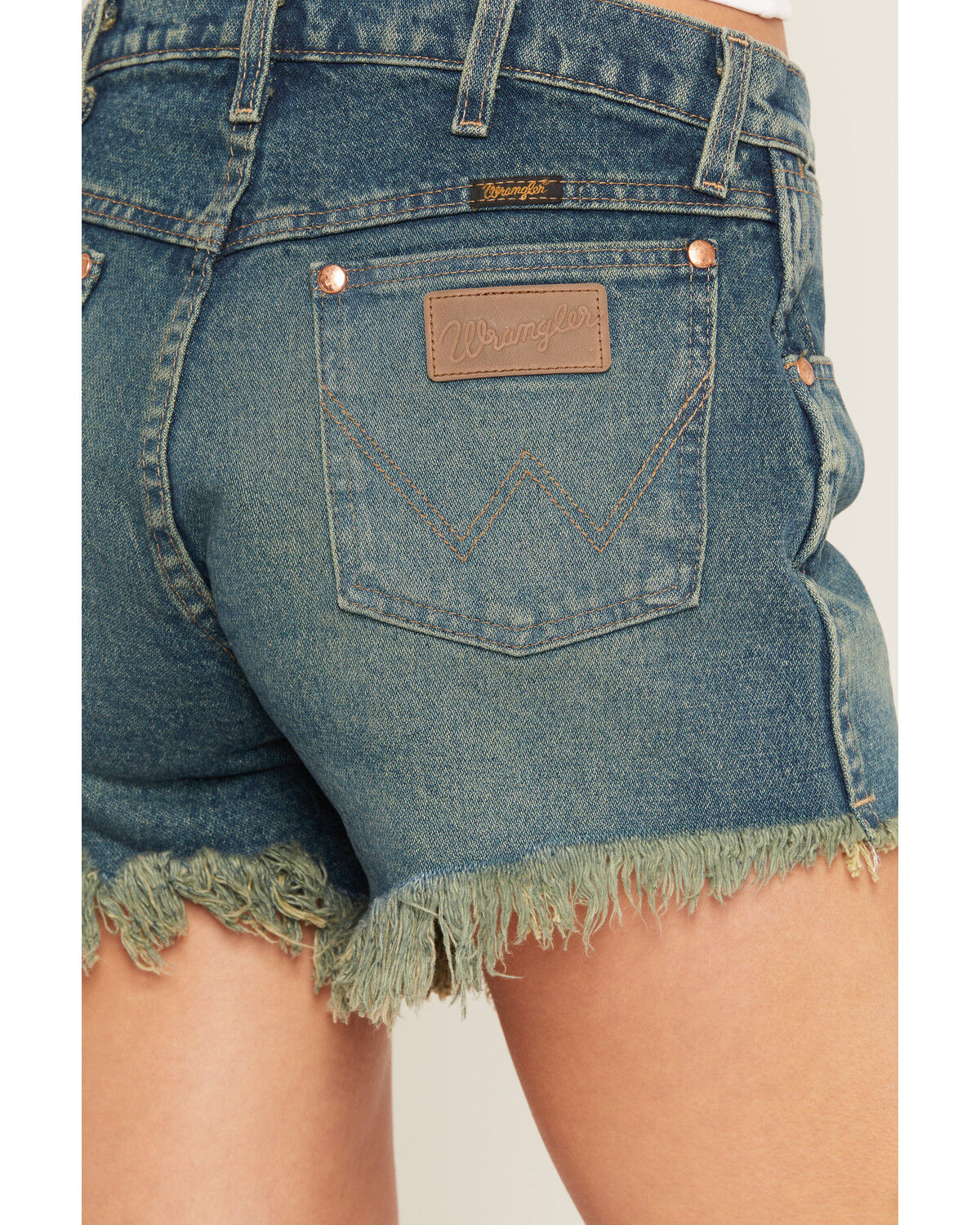Image #4 - Wrangler Women's Dark Wash High Rise Reworked Denim Shorts, Dark Wash, hi-res