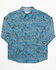 Image #1 - Cody James Toddler Boys' Lasso Paisley Print Long Sleeve Snap Western Shirt , Blue, hi-res