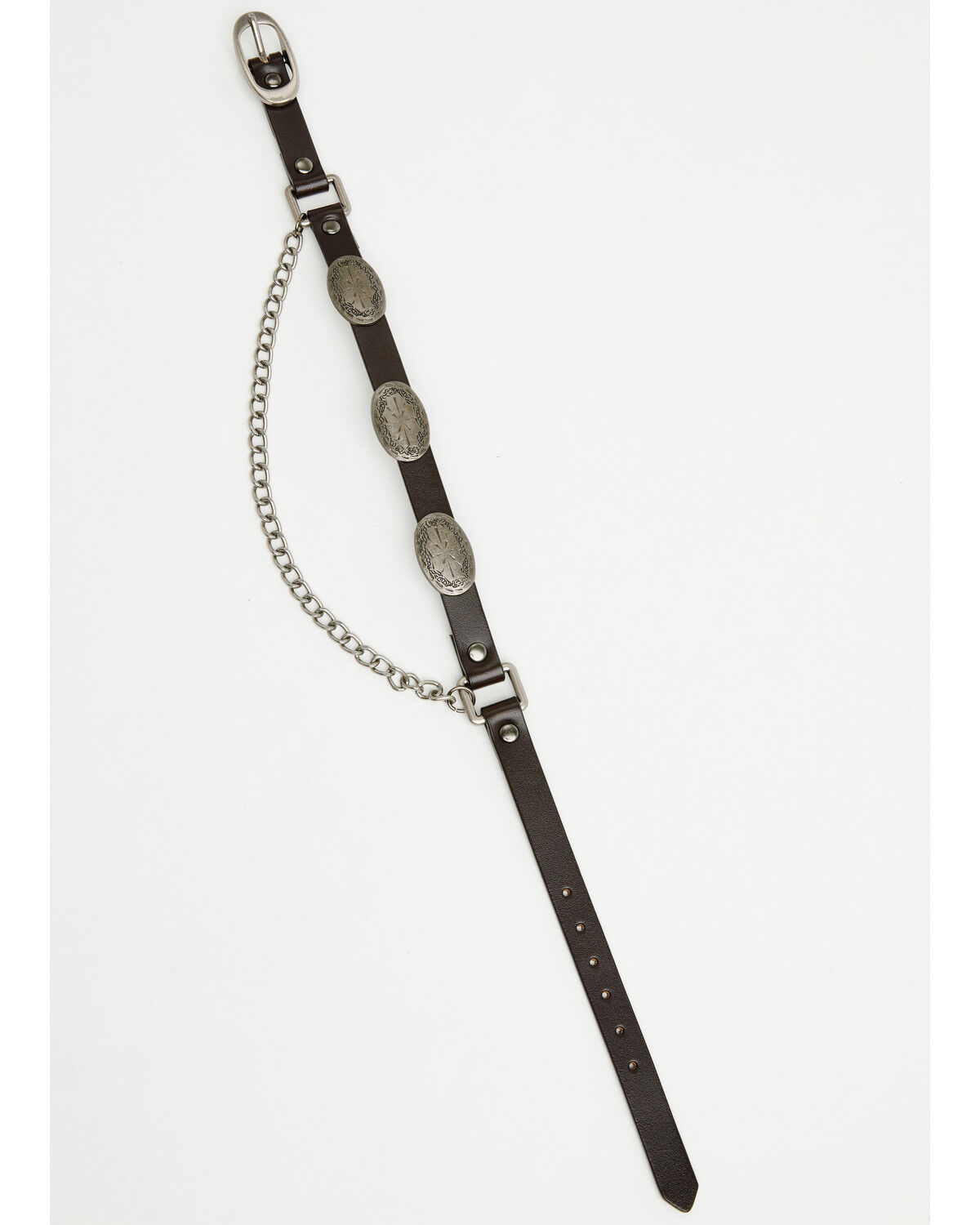 Image #3 - Shyanne Women's Concho Boot Bracelet with Chain, Black, hi-res