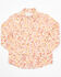 Image #1 - Shyanne Toddler Girls' Ash Floral Print Long Sleeve Pearl Snap Stretch Western Shirt , Gold, hi-res