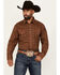 Image #1 - Wrangler 20X Men's Geo Print Long Sleeve Snap Stretch Western Shirt, Brown, hi-res