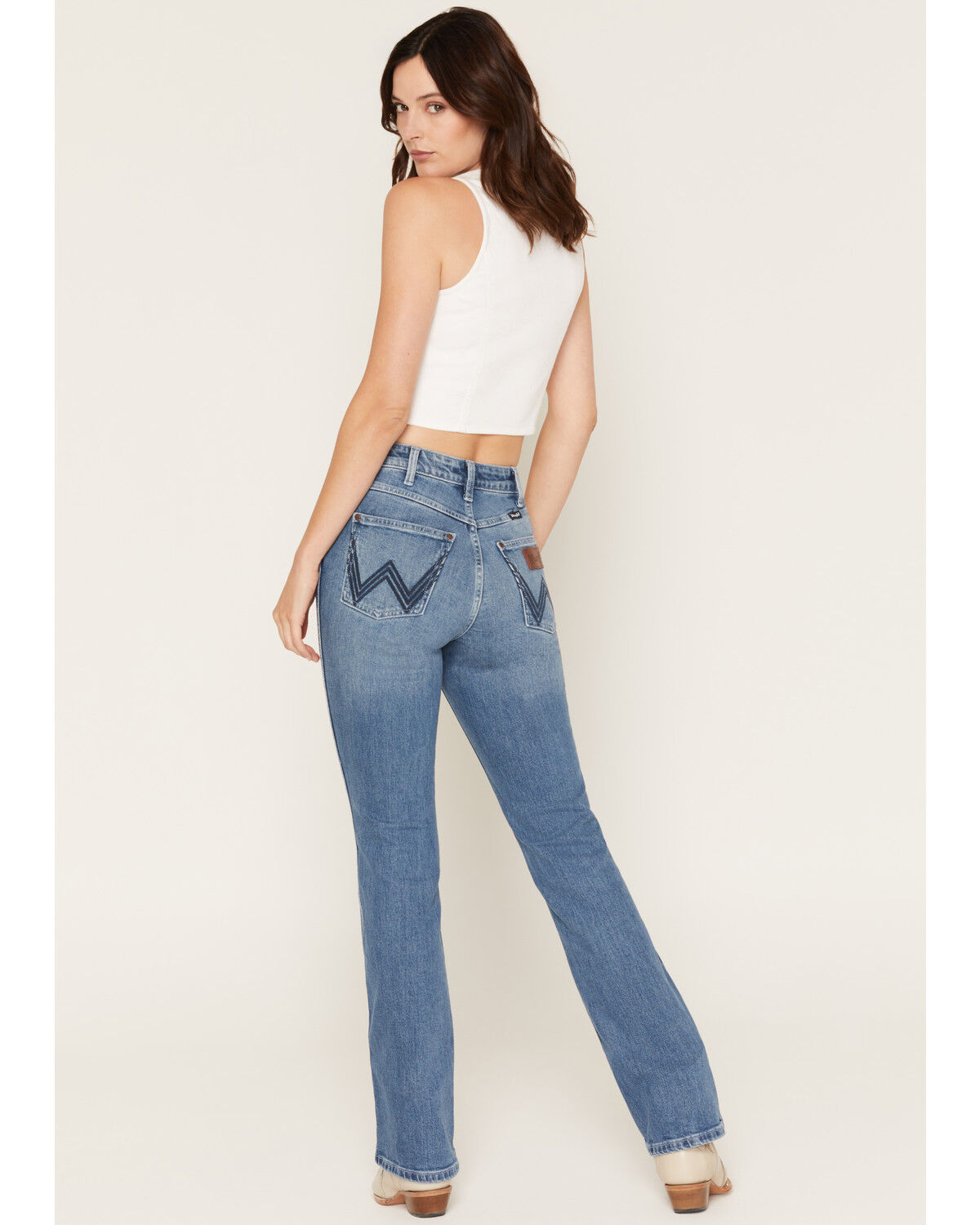 Image #3 - Wrangler Retro Women's Liberty Medium Wash High Rise Bailey Bootcut Stretch Denim Jeans, Medium Wash, hi-res