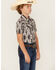 Image #2 - Rock & Roll Denim Boys' Southwestern Print Moisture Wicking Short Sleeve Pearl Snap Western Shirt , Brown, hi-res