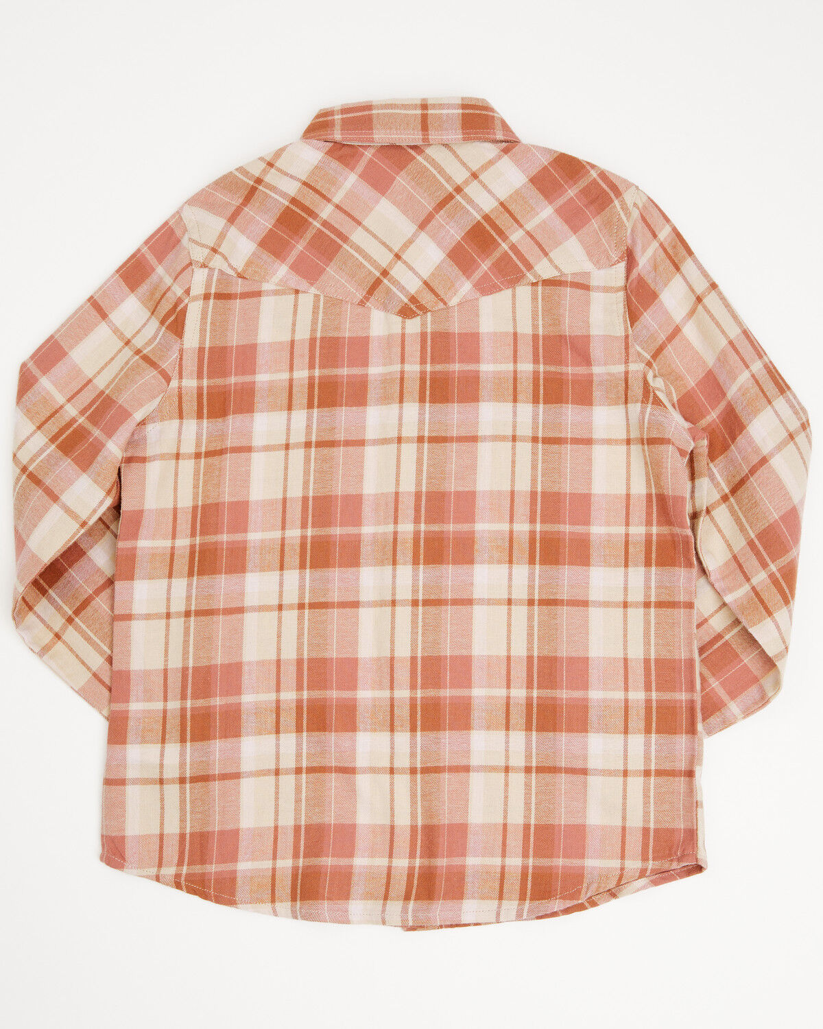 Image #3 - Shyanne Girls' Blair Plaid Print Embroidered Long Sleeve Snap Flannel Shirt, Rose, hi-res