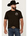 Image #2 - Cowboy Hardware Men's Neon Built Cowboy Tough Short Sleeve Graphic T-Shirt, Chocolate, hi-res