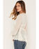Image #4 - Wild Moss Women's Lace Sheer Long Sleeve Tie-Front Shirt, Ivory, hi-res