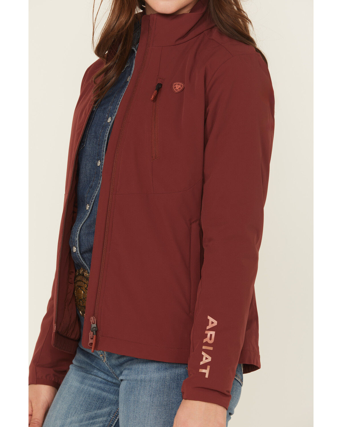 Image #3 - Ariat Women's Rion Stretchshell Jacket, Brown, hi-res