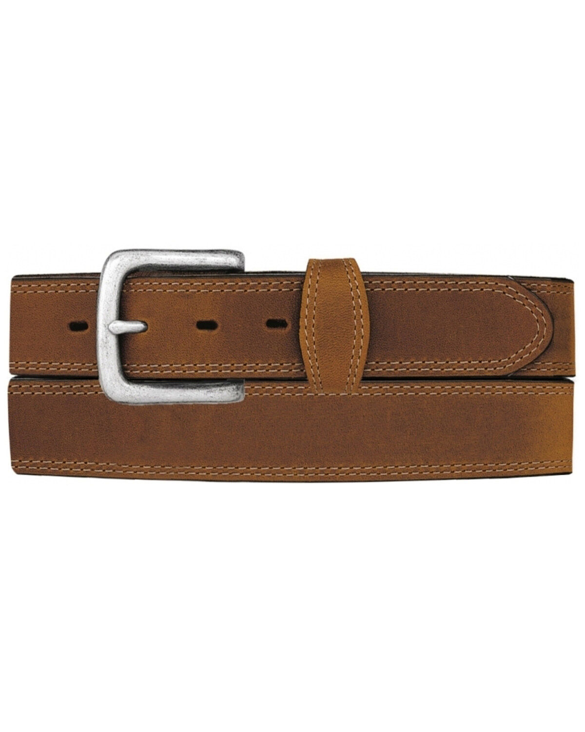 Tony Lama Men's Basic Double Stitch Belt, Brown, hi-res