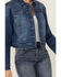 Image #4 - Cleo + Wolf Women's Medium Wash Patchwork Trucker Denim Jacket, Medium Wash, hi-res