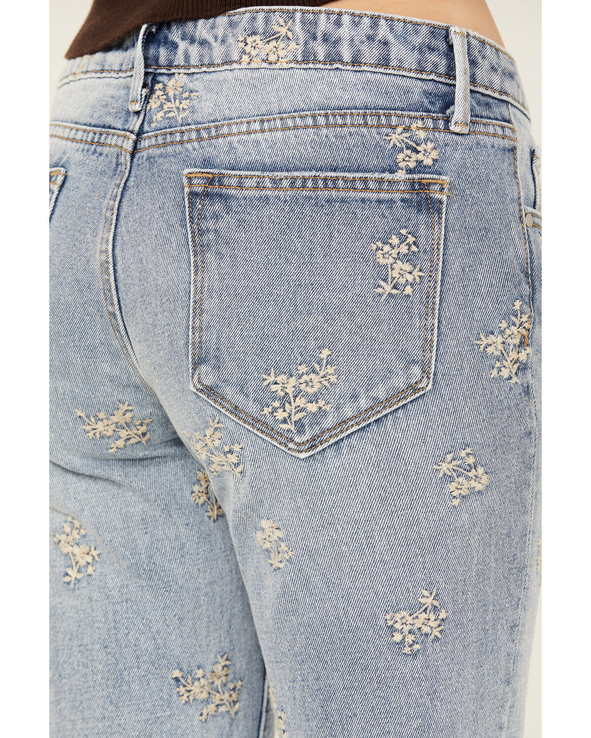 Image #4 - Driftwood Women's Eva Light Wash Low Rise Floral Flare Jeans, Light Wash, hi-res