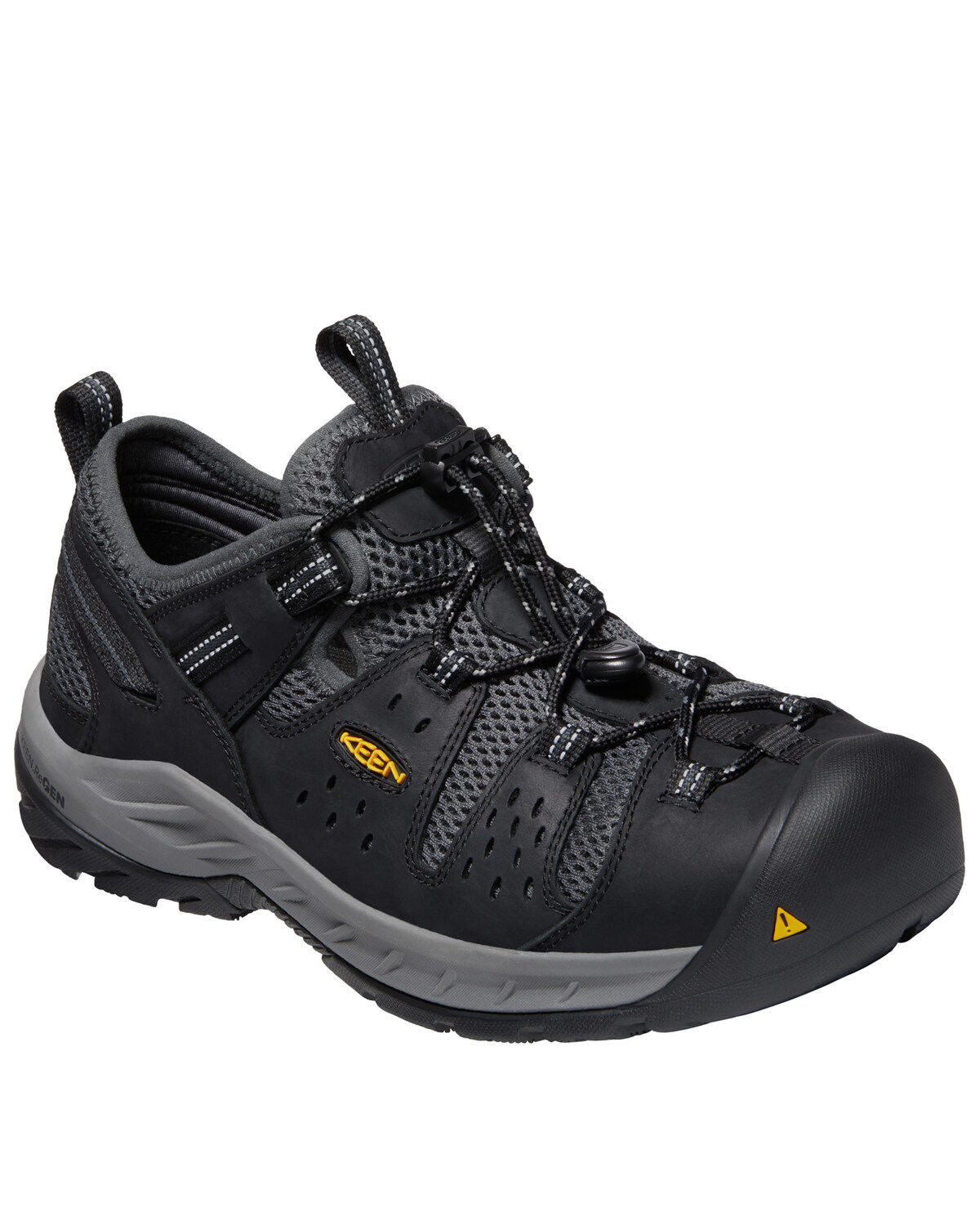 Image #1 - Keen Men's Atlanta Cool II Work Shoes - Steel Toe, Black, hi-res