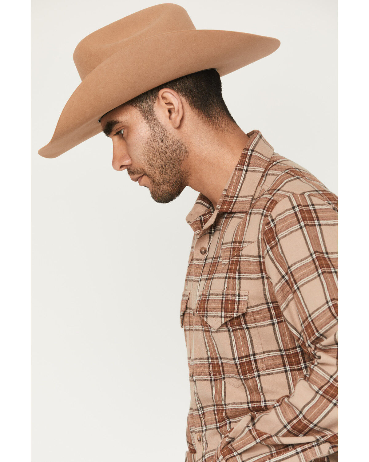 Image #2 - Cody James Black 1978&reg; Men's Brenden Plaid Print Long Sleeve Button-Down Flannel Shirt, Tan, hi-res