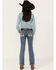 Image #1 - Miss Me Girls' Medium Wash Border Print Stretch Bootcut Jeans , Blue, hi-res