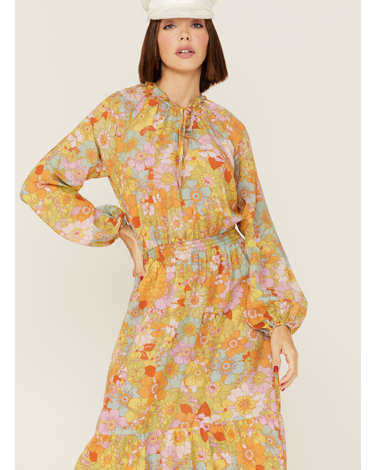 Image #2 - Show Me Your Mumu Women's Cait Groovy Blooms Midi Dress, Multi, hi-res