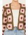 Image #3 - Sadie & Sage Women's Whoopsie Daisy Crochet Cropped Cardigan , Olive, hi-res