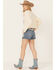 Image #3 - Cleo + Wolf Women's Helena Medium Wash Patch Pockets High Rise Denim Shorts , Medium Wash, hi-res