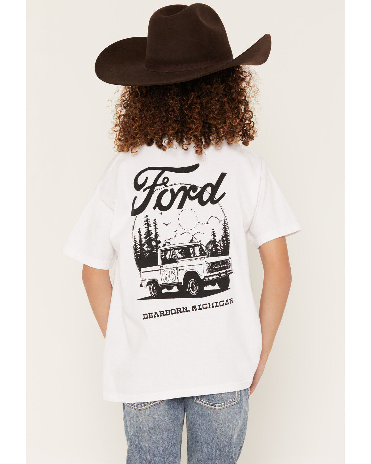 Image #1 - Merch Traffic Boys' Ford Logo Short Sleeve Graphic T-Shirt, White, hi-res