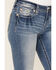 Image #4 - Miss Me Women's Fleur de Lis Medium Wash Mid Rise Bootcut Stretch Denim Jeans , Medium Wash, hi-res