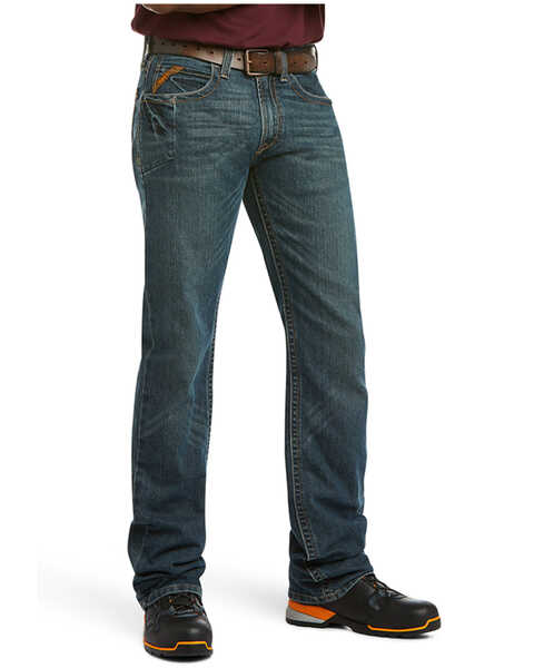 Image #5 - Ariat Men's Rebar M5 Slim Straight Leg Jeans, Denim, hi-res