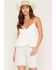 Image #1 - Angie Women's Sleeveless Lace Trim Tiered Cami, White, hi-res
