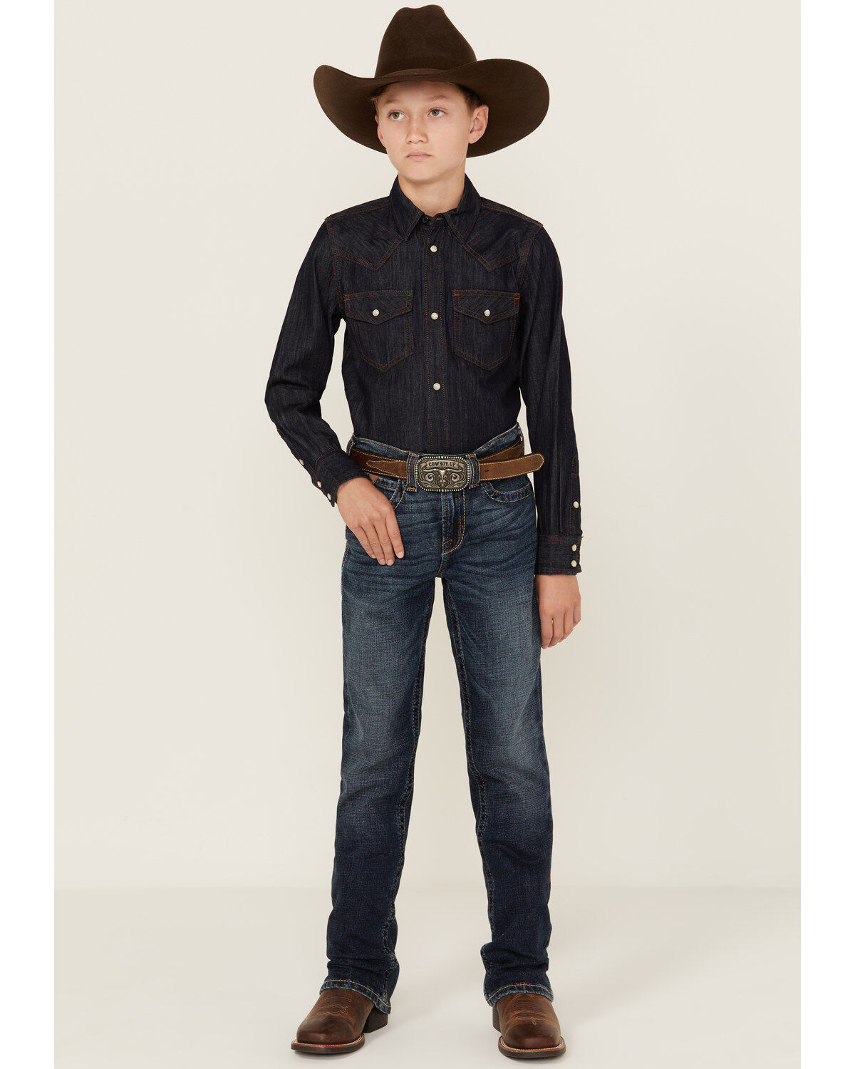Image #1 - Ariat Boys' Relaxed Bootcut Denim Jeans, , hi-res