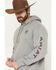 Image #2 - Ariat Men's Logo Graphic Hooded Sweatshirt - Big, Grey, hi-res