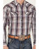 Image #3 - Moonshine Spirit&reg; Men's Back Stage Plaid Print Long Sleeve Snap Western Shirt, Purple, hi-res