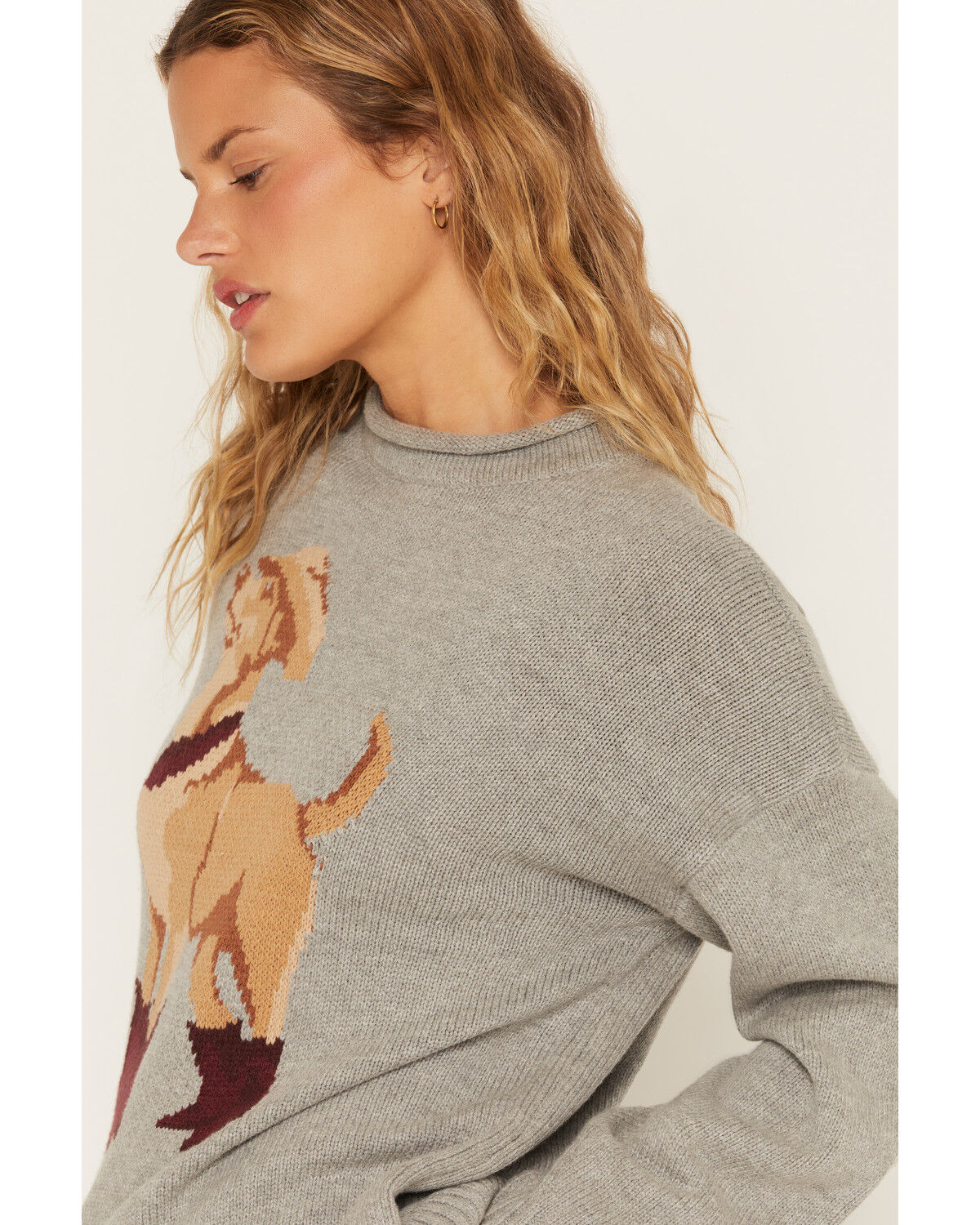 Image #2 - Wishlist Women's Dog Graphic Sweater, Grey, hi-res