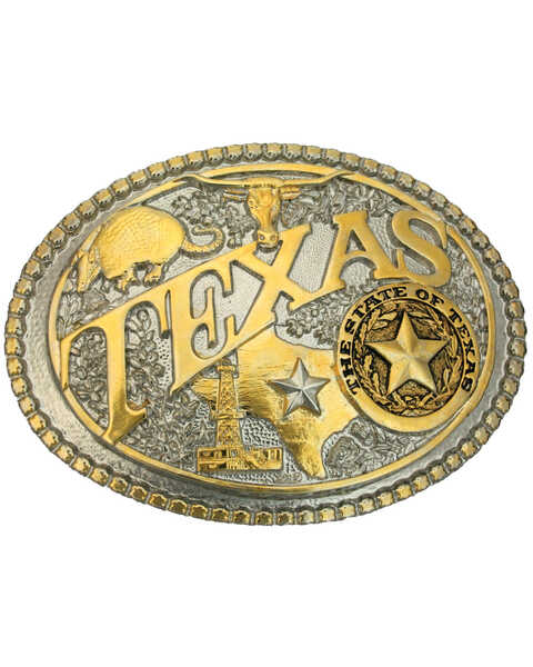 Image #1 - Montana Silversmiths Texas State Belt Buckle, Gold, hi-res