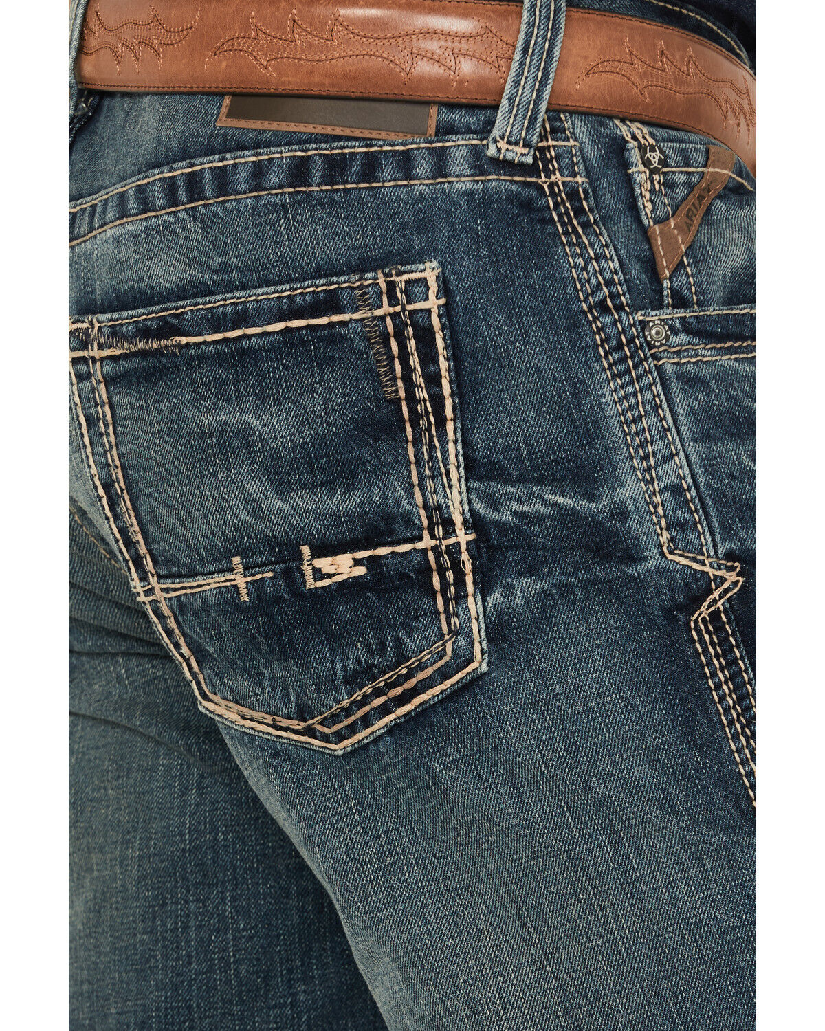 Image #8 - Ariat Men's M5 Gulch Medium Wash Low Rise Straight Denim Jeans, Med Wash, hi-res