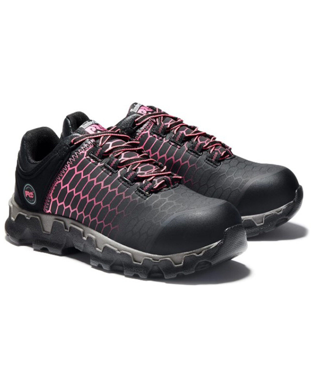 Image #1 - Timberland Women's Powertrain EH Work Shoes - Alloy Toe, Black, hi-res