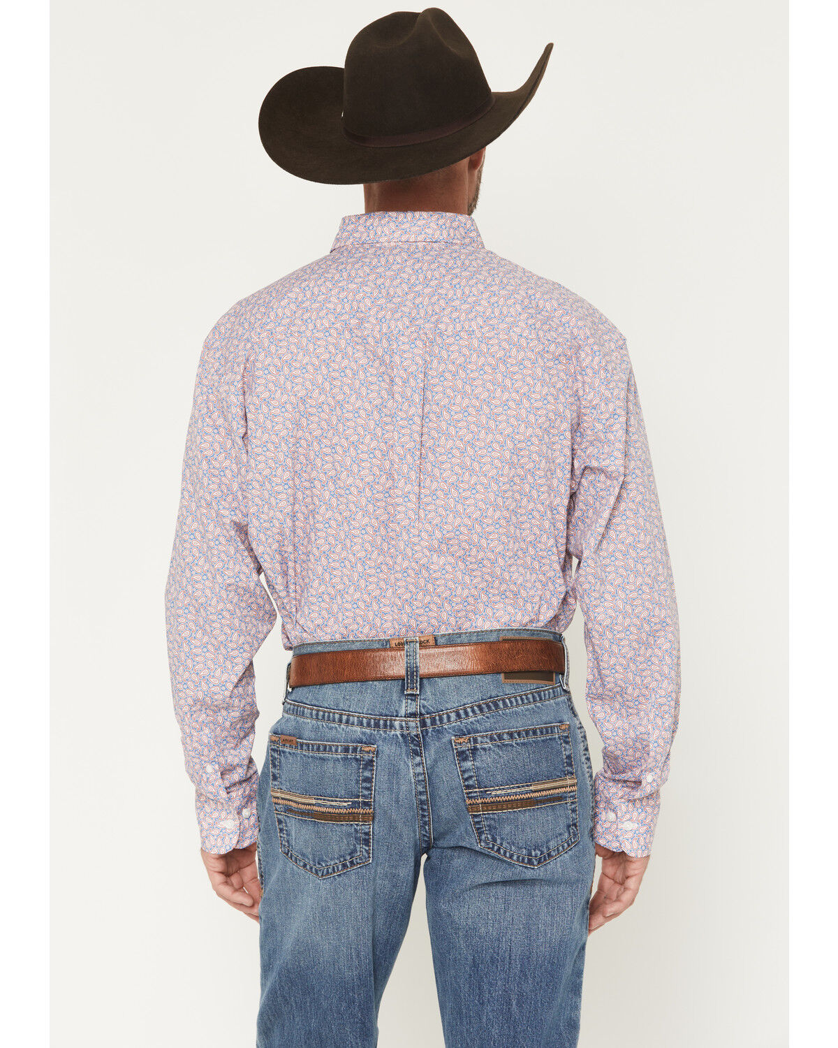 Image #4 - Wrangler Men's Paisley Print Long Sleeve Button-Down Stretch Western Shirt - Tall, Red, hi-res
