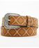 Image #1 - RANK 45&reg; Men's Emmett Southwestern Stitched Leather Belt, Brown, hi-res