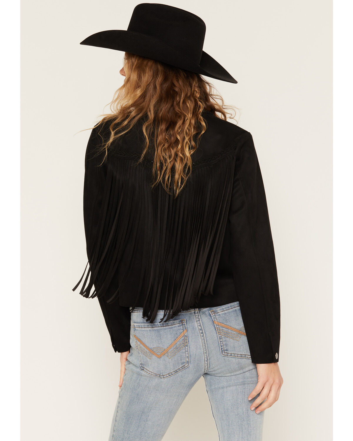 Image #4 - Idyllwind Women's Breckston Faux Suede Fringe Jacket, Black, hi-res