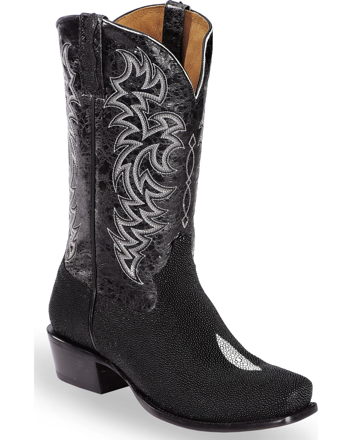 Moonshine Spirit&reg; Men's Stingray Exotic Boots - Square Toe, Black, hi-res