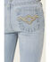 Image #4 - Shyanne Little Girls' Destructed Knee Flare Jeans , Light Wash, hi-res