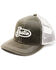 Image #1 - Justin Men's Brown Oilskin Embroidered Logo Mesh-Back Ball Cap, Brown, hi-res