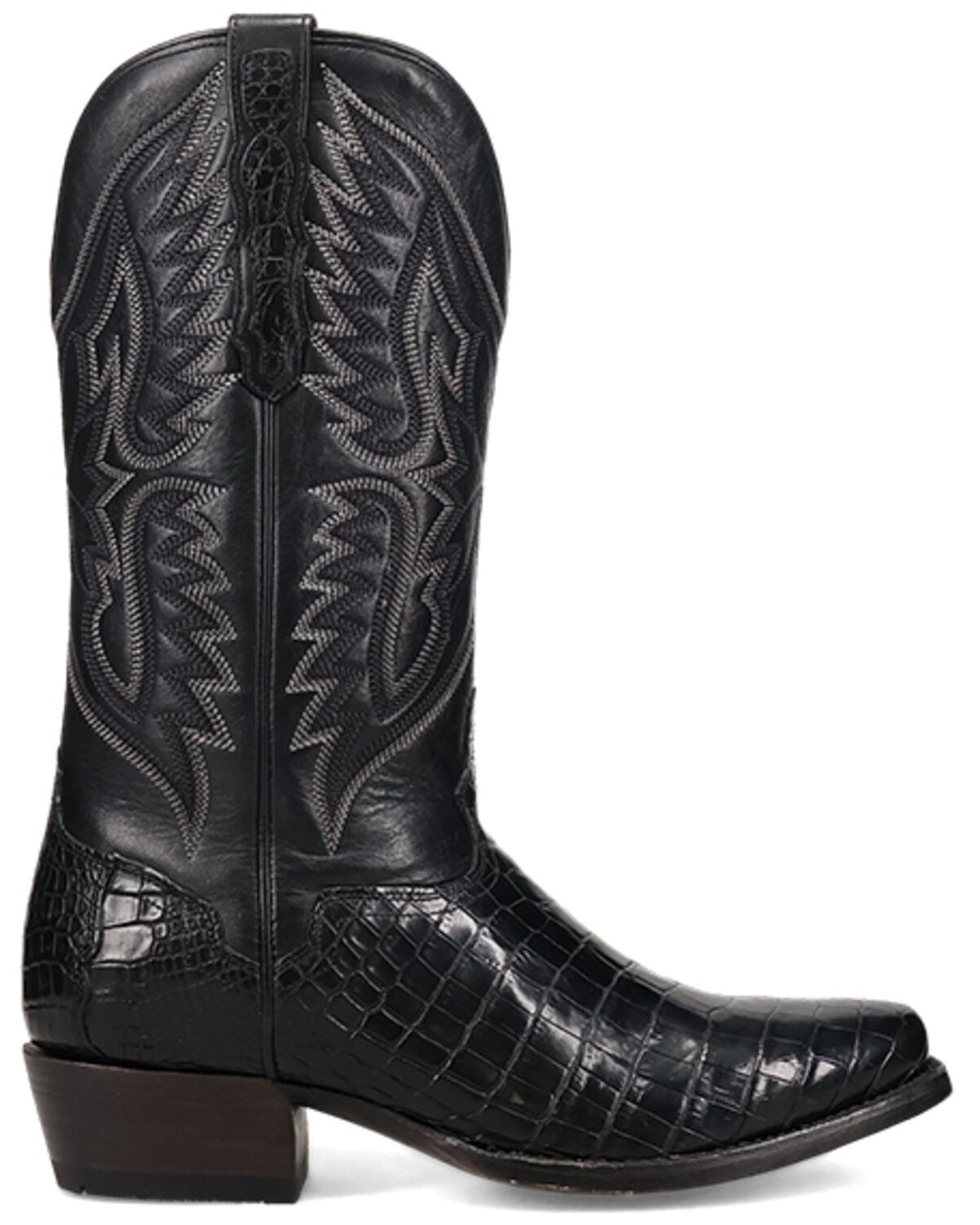 Image #2 - El Dorado Men's Nile Exotic Crocodile Western Boots - Square Toe, Black, hi-res