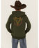 Image #1 - Ariat Boys' Steer Graphic Hooded Sweatshirt, Green, hi-res