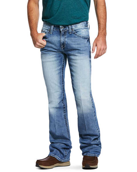 Image #2 - Ariat Men's M7 Rocker Shasta Light Stretch Slim Straight Jeans , Blue, hi-res