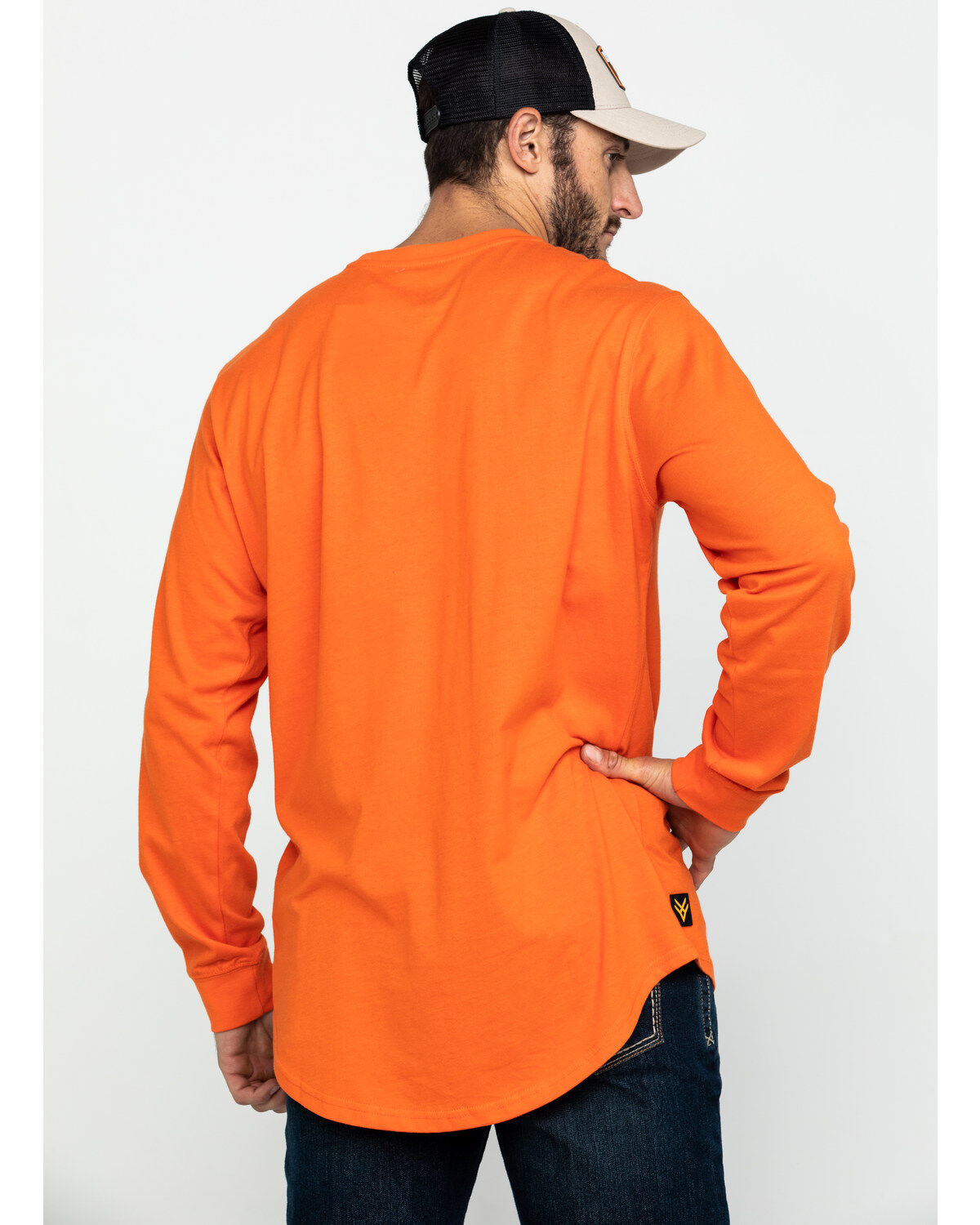 Image #2 - Hawx Men's Logo Long Sleeve Work T-Shirt - Big, Orange, hi-res
