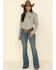 Image #7 - Wrangler Women's Solid Long Sleeve Snap Denim Shirt, Grey, hi-res