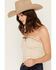 Image #2 - Cleo + Wolf Women's Faux Suede Ribbon Corset Cropped Top, Ivory, hi-res